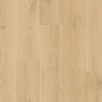 Close-up view of light oak laminate flooring planks showing natural wood grain patterns and rectangular plank layout with subtle color variations